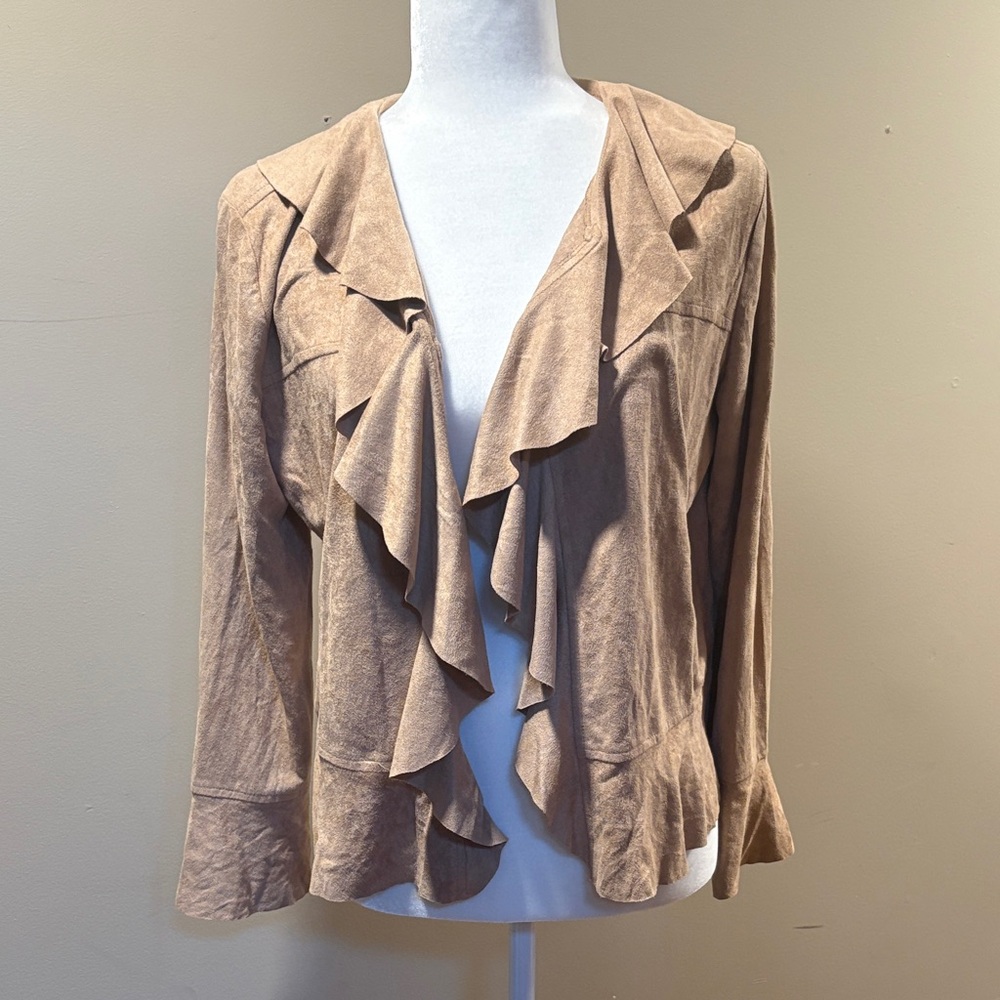 Women's Tan Ruffle Jacket